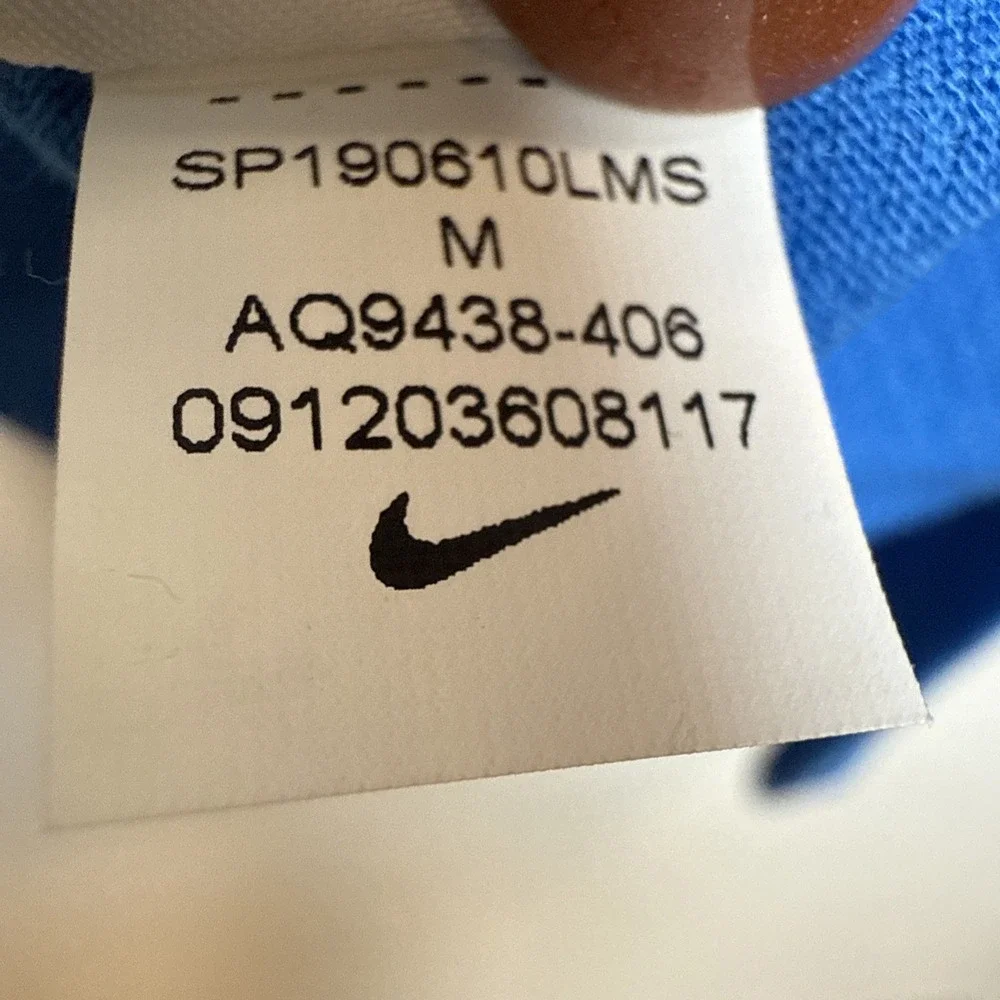 Boys Nike Breathe Long Sleeve Hoodie Top Blue/Red Size‎ M Polyester Blend